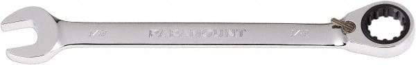 Paramount - 1/2" 12 Point Combination Wrench - 13° Head Angle, 7" OAL, Chrome Vanadium Steel, Polished Finish - Caliber Tooling