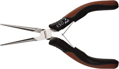 Paramount - 6" OAL, 2-5/16" Jaw Length x 15/32" Jaw Width, Long Nose Needle Nose Pliers - Smooth Jaw, Standard Head, ESD Cushion Handles, with Spring - Caliber Tooling