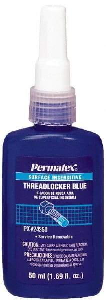 Permatex - 50 mL Bottle, Blue, Medium Strength Liquid Threadlocker - Series 243, 24 hr Full Cure Time, Hand Tool Removal - Caliber Tooling