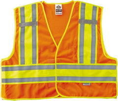 Ergodyne - Size 4X/5XL High Visibility Orange Mesh/Solid Public Safety Vest - 58 to 64" Chest, ANSI/ISEA 107, Hook & Loop Closure, 1 Pocket, Polyester - Caliber Tooling