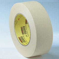 Masking Tape: 9 mm Wide, 55 m Long, 6.3 mil Thick, Tan Crepe Paper, Rubber Adhesive, 27 lb/in Tensile Strength