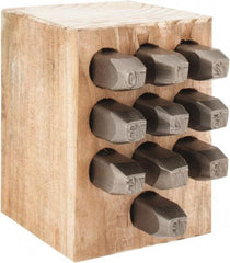 C.H. Hanson - 10 Piece, 1/4" Character Steel Stamp Set - Double Digit Figures, Double Digits - Caliber Tooling