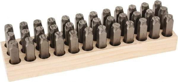 C.H. Hanson - 36 Piece, 1/2" Character Steel Stamp Set - Letters & Figures, Standard - Caliber Tooling