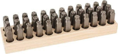 C.H. Hanson - 36 Piece, 1/2" Character Steel Stamp Set - Letters & Figures, Standard - Caliber Tooling