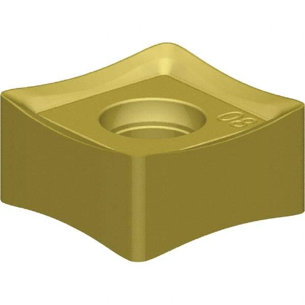 Kennametal - SNHJ442 LD Grade KCK15 Carbide Milling Insert - TiN/TiCN/Al2O3 Finish, 1/4" Thick, 1/2" Inscribed Circle, 1/32" Corner Radius - Caliber Tooling