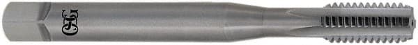 OSG - M8x1.25 Metric Coarse 4 Flute Bright Finish Solid Carbide Straight Flute Machine Tap - Bottoming, Right Hand Thread, 70mm OAL, 30mm Thread Length, H4 Limit, Oversize - Exact Industrial Supply