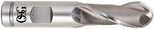 OSG - 3/4" Diam, 1-5/8" LOC, 2 Flute Powdered Metal Ball End Mill - Uncoated, Single End, 3-7/8" OAL, 3/4" Shank Diam, Spiral Flute - Caliber Tooling