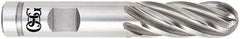 OSG - 1-1/4" Diam, 2" LOC, 4 Flute Powdered Metal Ball End Mill - Uncoated, Single End, 4-1/2" OAL, 1-1/4" Shank Diam, Spiral Flute - Caliber Tooling