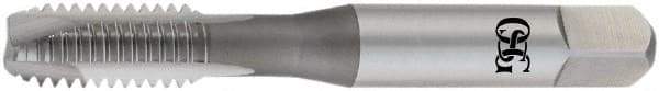 OSG - 3/4-10 UNC, 3 Flute, TiCN Finish, High Speed Steel Spiral Point Tap - Plug Chamfer, Right Hand Thread, 4-1/4" OAL, 2" Thread Length, 0.59" Shank Diam, Series 105H - Exact Industrial Supply