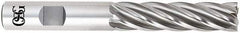 OSG - 1-1/4", 4" LOC, 1-1/4" Shank Diam, 6-1/2" OAL, 6 Flute, Powdered Metal Square End Mill - Single End, Uncoated, Spiral Flute, 30° Helix, Centercutting, Right Hand Cut, Right Hand Flute, Series 646 - Caliber Tooling