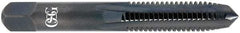 OSG - 7/8-14 UNF 3B 4 Flute TiCN Finish High Speed Steel Straight Flute Standard Hand Tap - Taper, Right Hand Thread, 4-11/16" OAL, 2-7/32" Thread Length, H4 Limit, Oversize - Exact Industrial Supply