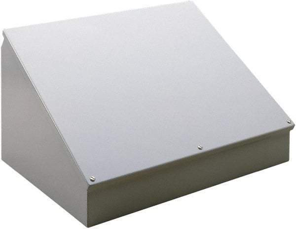 nVent Hoffman - Steel Junction Box Enclosure Hinge Sloped Cover - NEMA 12, 13, 508mm Wide x 203 mm High x 180mm Deep - Caliber Tooling