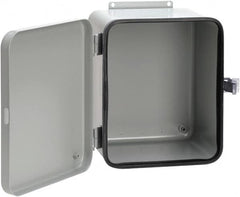 nVent Hoffman - Steel Junction Box Enclosure Hinge Flat Cover - NEMA 12, 13, 8" Wide x 10" High x 6" Deep - Caliber Tooling