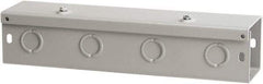 nVent Hoffman - 6" High x 6" Wide x 12" Long, Screw Mount Solid Wall Wire Duct - Gray, 3 Knockouts, Hinged Cover, Steel - Caliber Tooling