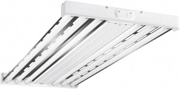 Cooper Lighting - 4 Lamps, 54 Watts, Fluorescent, High Bay Fixture - 48" Long x 2-15/32" High x 19-17/32" Wide, 120-277 Volt, Steel Housing - Caliber Tooling