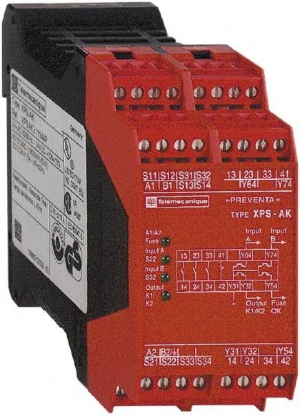 Square D - 24 VAC/VDC, 5 VA Power Rating, Standard Electromechanical & Solid State Screw General Purpose Relay - 6 Amp at 24 VAC/VDC, 1NC/4SS (Auxiliary) & 3NO - Caliber Tooling