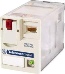 Schneider Electric - 1,500 VA Power Rating, Electromechanical Plug-in General Purpose Relay - 3 Amp at 250 VAC & 28 VDC, 6 at 250/277 VAC & 28 VDC, 8 Amp at 30 VDC, 4CO, 110 VDC - Caliber Tooling