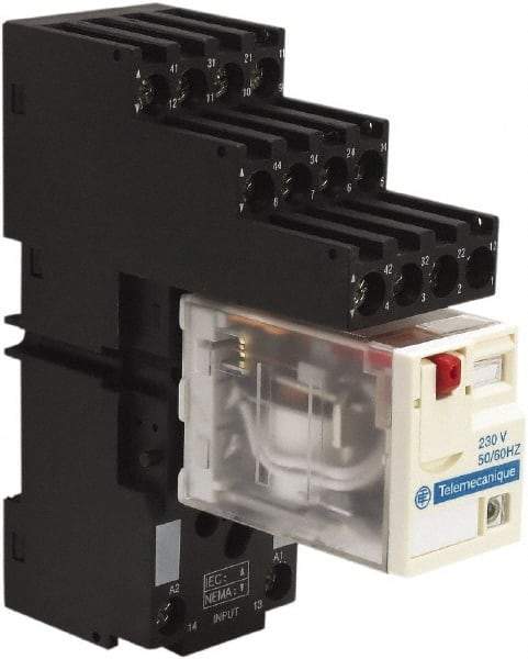 Square D - 11 Pins, 250 Volt, 5 and 10 Amp, 3PDT, Ice Cube Relay Socket - DIN Rail Mount, Screw Panel Mount, IP20, Plug In Terminal - Caliber Tooling