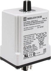 Square D - 8 Pin, 1 min Delay, Multiple Range DPDT Time Delay Relay - 10 Contact Amp, 110 VDC & 120 VAC - Caliber Tooling