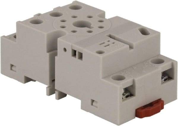 Square D - 8 Pins, 300 VAC, 5, 10 and 16 Amp, Octal Relay Socket - DIN Rail Mount, Panel Mount, 2 Tiers, Screw Clamp Terminal - Caliber Tooling