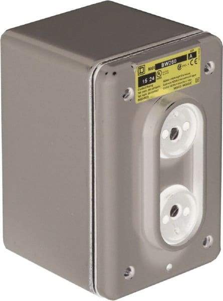 Schneider Electric - 2 Operator, Pushbutton Control Station - Blank (Legend), Momentary Switch, 2NO/2NC Contact, NEMA 4 - Caliber Tooling