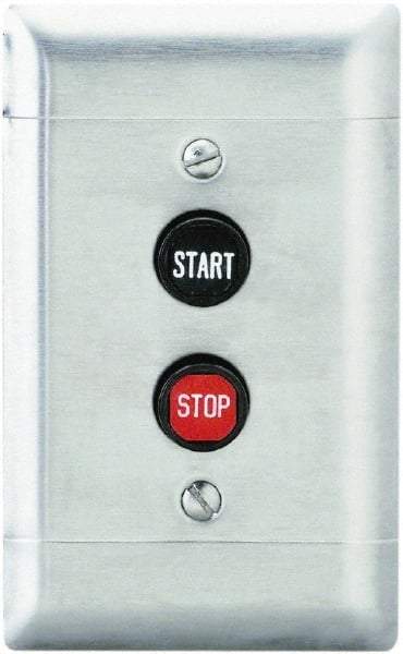 Schneider Electric - 2 Operator, Flush Pushbutton Control Station - Start-Stop (Legend), Momentary Switch, NO/NC Contact, NEMA 1 - Caliber Tooling