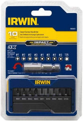 Irwin - 10 Piece, Phillips, Square, Torx Handle, Insert Bit Set - #1 to #3 - Caliber Tooling