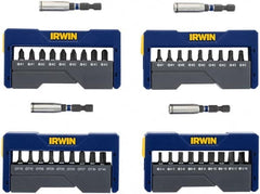 Irwin - 40 Piece, Phillips, Square, Torx, Slotted Handle, Insert Bit Set - #1 to #3 - Caliber Tooling