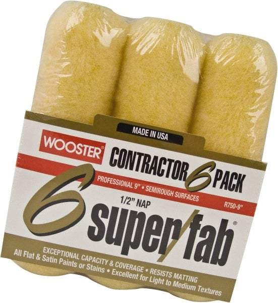 Wooster Brush - 1/2" Nap, 9" Wide Paint Roller - Semi-Rough Texture, Synthetic Knit - Caliber Tooling