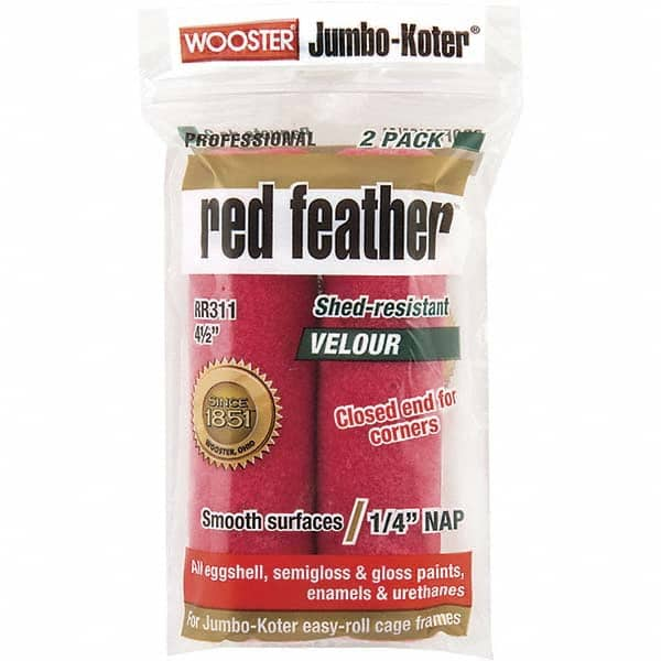 Wooster Brush - 1/4" Nap, 4-1/2" Wide Paint Mini Roller Covers - Smooth Texture, Velour - Caliber Tooling