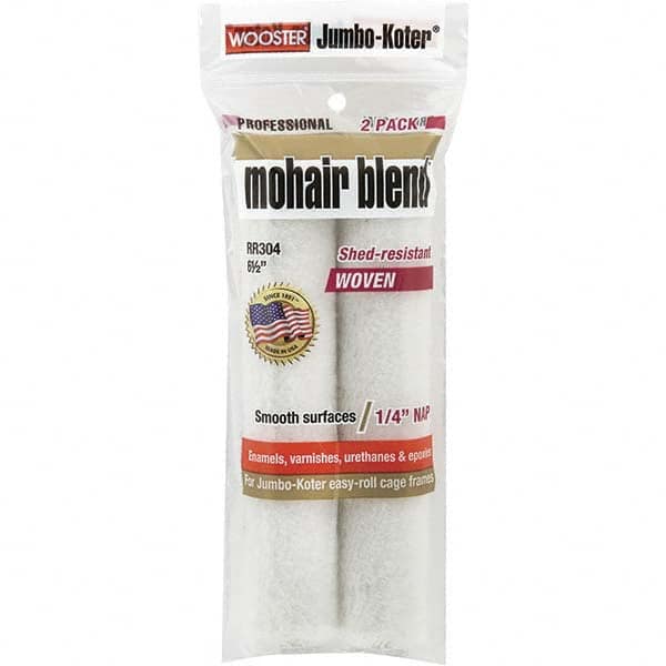 Wooster Brush - 1/4" Nap, 6-1/2" Wide Paint Mini Roller Covers - Smooth Texture, Mohair Blend - Caliber Tooling