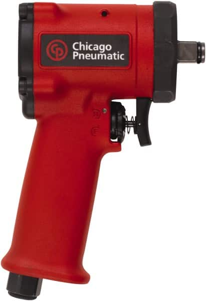 Chicago Pneumatic - 1/2" Drive, 9,000 RPM, 450 Ft/Lb Torque Impact Wrench - Pistol Grip Handle, 1,400 IPM, 19.6 CFM, 90 psi, 1/4" NPT Inlet - Caliber Tooling