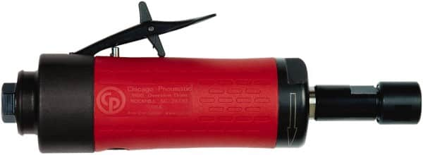 Chicago Pneumatic - 1/4" Collet, Straight Handle, Air Angle Die Grinder - 24,000 RPM, Rear Exhaust, 23.3 CFM, 0.54 hp, 90 psi, 6.35mm Inlet - Caliber Tooling