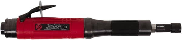 Chicago Pneumatic - 1/4" Collet, Straight Handle, Air Extended Length Die Grinder - 28,000 RPM, Rear Exhaust, 31.8 CFM, 0.8 hp, 90 psi, 9.5mm Inlet - Caliber Tooling