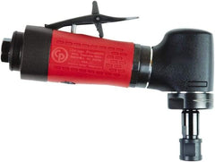 Chicago Pneumatic - 1/4" Collet, Angle Handle, Air Angle Die Grinder - 30,000 RPM, Rear Exhaust, 19 CFM, 0.4 hp, 90 psi, 6.35mm Inlet - Caliber Tooling