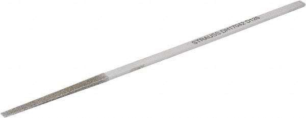 Strauss - 6.69" OAL Medium Flat Needle Diamond File - 0.157" Wide x 0.09" Thick, 1.97 LOC, Gray, 126 Grit - Caliber Tooling