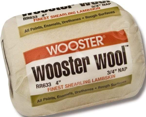 Wooster Brush - 3/4" Nap, 4" Wide Paint Roller - Rough Texture, Lambswool - Caliber Tooling