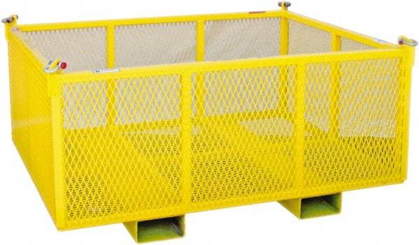 Machining & Welding - 36" Long x 36" Wide x 24" High Steel Basket-Style Bulk Container - 2,500 Lb. Load Capacity - Caliber Tooling