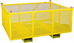 Machining & Welding - 48" Long x 48" Wide x 24" High Steel Basket-Style Bulk Container - 2,500 Lb. Load Capacity - Caliber Tooling