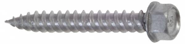 Buildex - #9 Hex Washer Head Sheet Metal Screw - Steel, 3" Length Under Head - Caliber Tooling