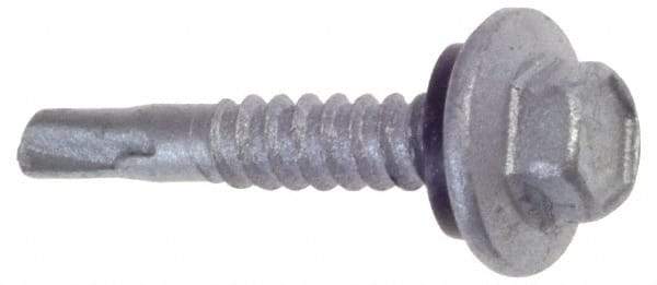 Buildex - 1/4", Hex Washer Head, Hex Drive, 1" Length Under Head, #3 Point, Self Drilling Screw - Steel - Caliber Tooling