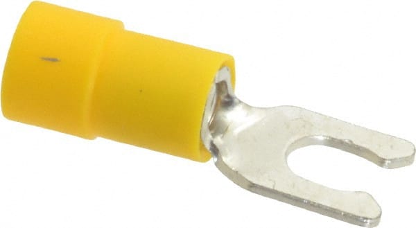 Thomas & Betts - #8 Stud, 12 to 10 AWG Compatible, Partially Insulated, Crimp Connection, Locking Fork Terminal - Caliber Tooling