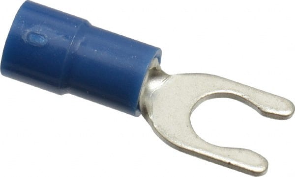 Thomas & Betts - #10 Stud, 16 to 14 AWG Compatible, Partially Insulated, Crimp Connection, Locking Fork Terminal - Caliber Tooling