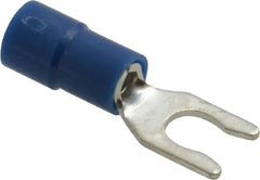 Thomas & Betts - #8 Stud, 16 to 14 AWG Compatible, Partially Insulated, Crimp Connection, Locking Fork Terminal - Caliber Tooling