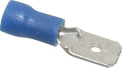 Thomas & Betts - 16 to 14 AWG, Vinyl, Fully Insulated, Male Wire Disconnect - 1/4 Inch Wide Tab, Blue, RoHS Compliant, UL 94 V-0 - Caliber Tooling