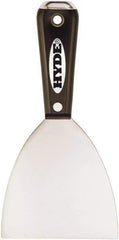 Hyde Tools - 2" Wide Chisel Edge Blade Stainless Steel Putty Knife - Flexible, Straight Nylon Handle, 7-3/4" OAL - Caliber Tooling