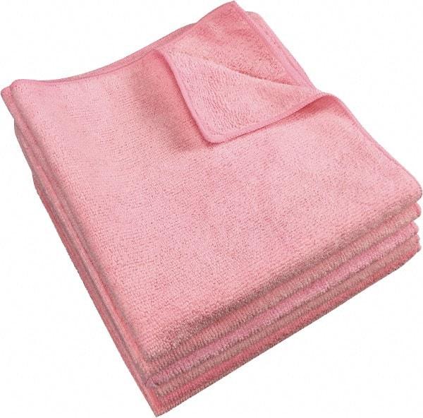 PRO-SOURCE - Reusable Microfiber Wipes - 12" x 12" Sheet Size, Pink - Caliber Tooling