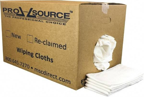 PRO-SOURCE - 12 Inch Long x 20 Inch Wide Virgin Cotton Diaper Rags - White, Lint Free, 25 Lbs. at 2 to 4 per Pound, Box - Caliber Tooling