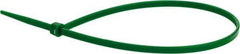 Value Collection - 9.8" Long Green Nylon Standard Cable Tie - 40 Lb Tensile Strength, 70mm Max Bundle Diam - Caliber Tooling