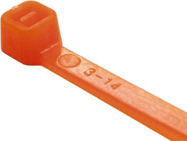 Value Collection - 11" Long Orange Nylon Standard Cable Tie - 50 Lb Tensile Strength, 81mm Max Bundle Diam - Caliber Tooling